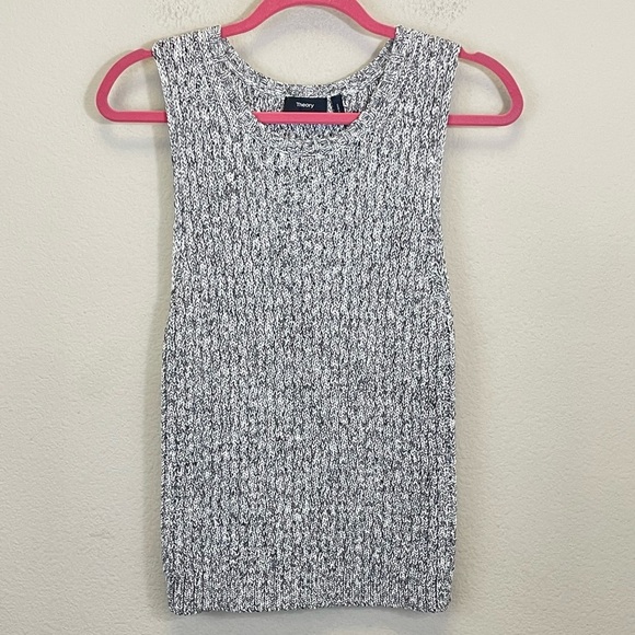 Theory Gray Chunky Knit Sleeveless Classic Tank Top Size Large - Picture 1 of 4